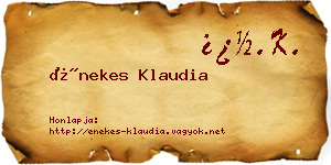 Énekes Klaudia névjegykártya